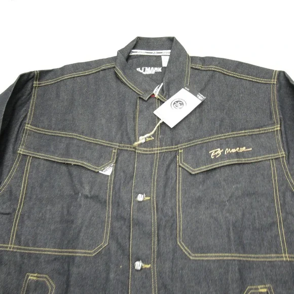 Vintage PJ Mark Raw Denim Jacket Men XL Trucker Pockets Button Up Dead Stock NEW